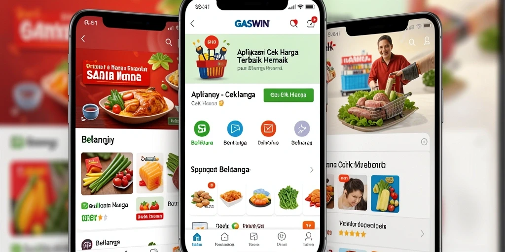 Antarmuka pengguna GASWIN yang menampilkan fitur Cek Harga.
