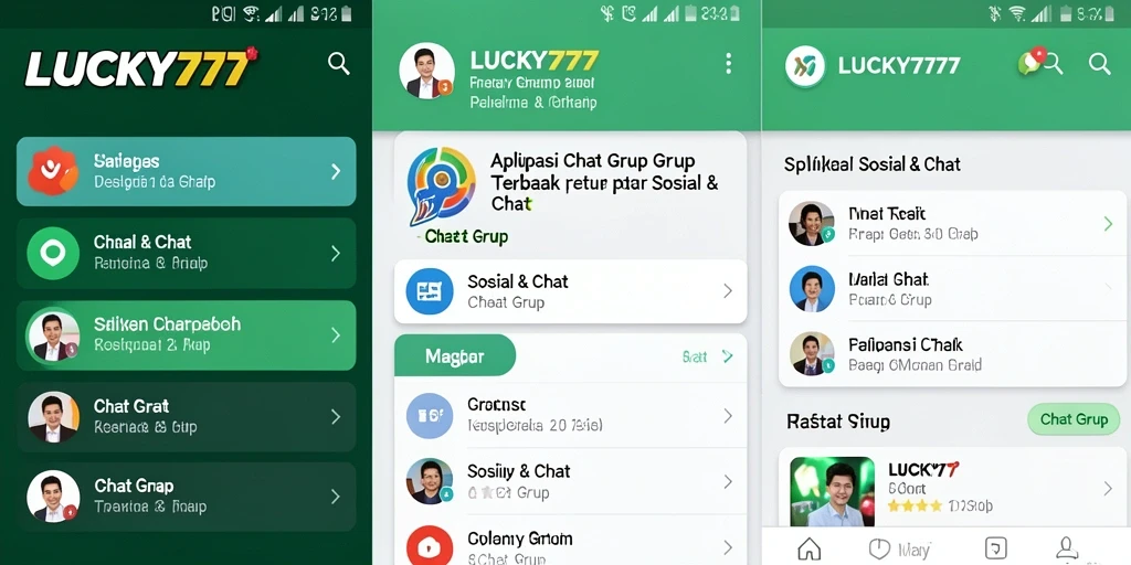 Tampilan antarmuka chat grup LUCKY777 yang menarik dan mudah digunakan.