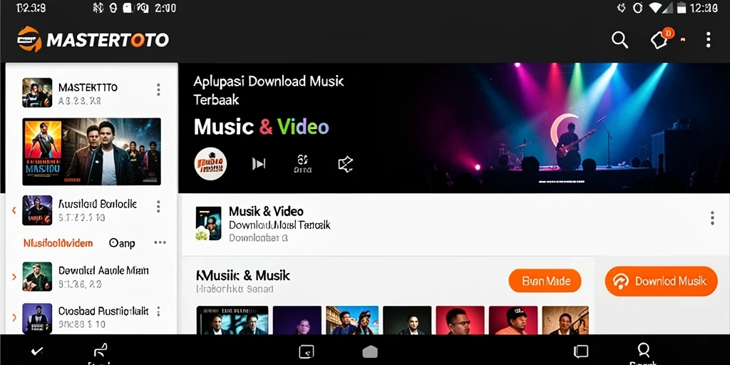 Tampilan antarmuka MASTERTOTO yang menarik untuk Download Musik.