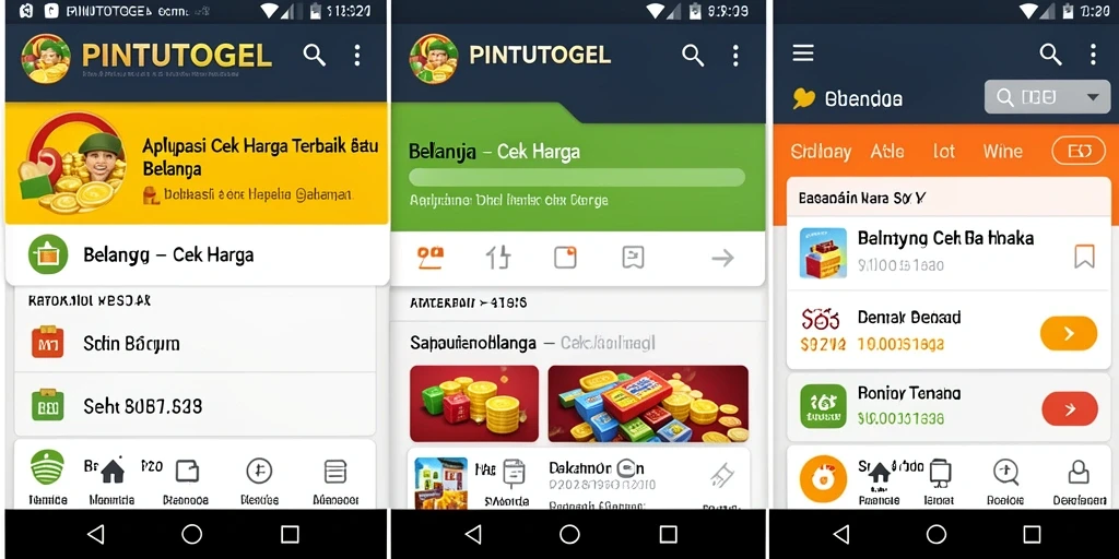 Tampilan antarmuka utama PINTUTOGEL untuk cek harga produk.