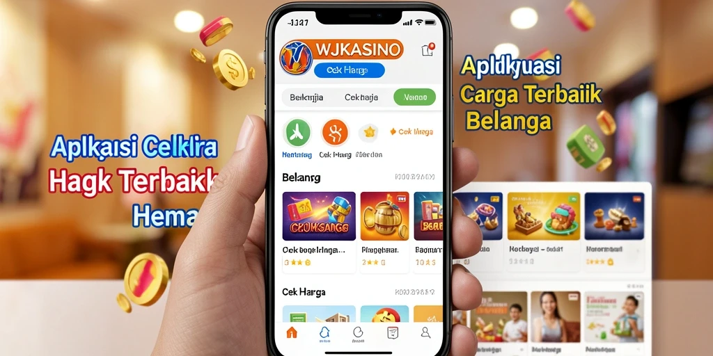 Antarmuka aplikasi WJKASINO untuk cek harga produk.
